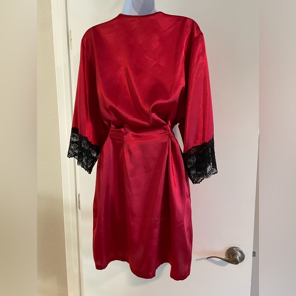 Satin Kimono Short Robe - Sz Sm - Picture 4 of 7